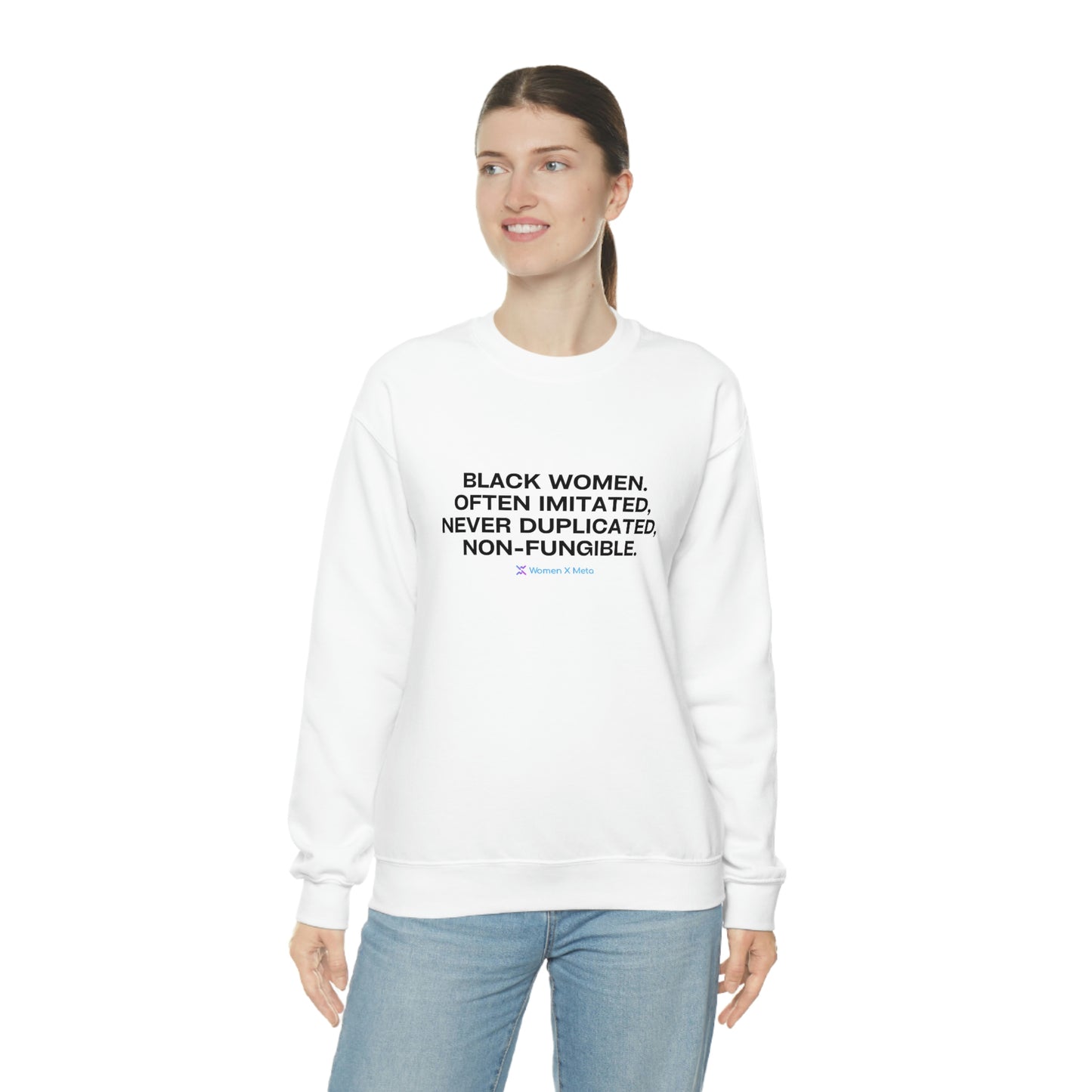 Non-Fungible Black Woman: Unisex Heavy Blend™ Crewneck Sweatshirt