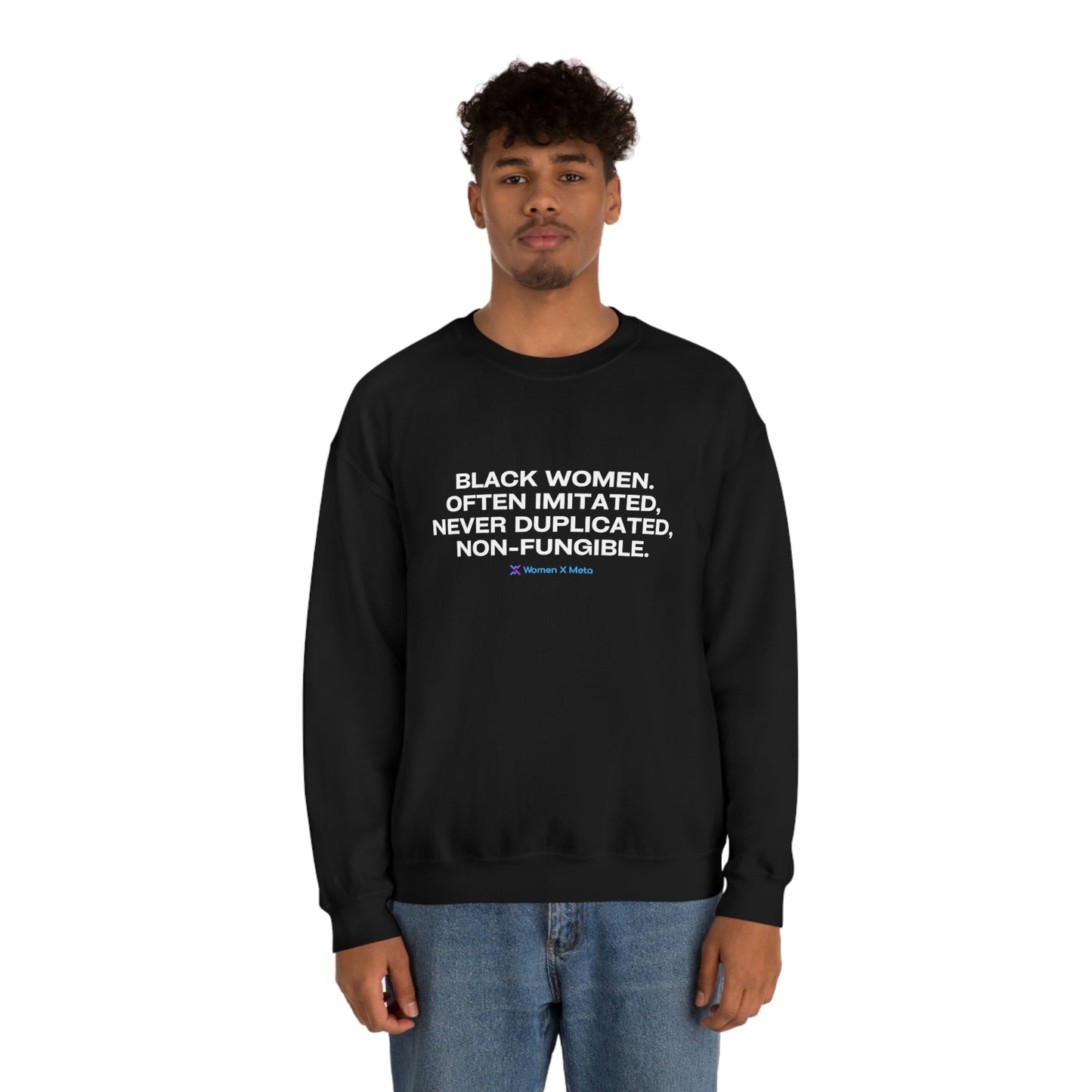 Non-Fungible Black Woman: Unisex Heavy Blend™ Crewneck Sweatshirt