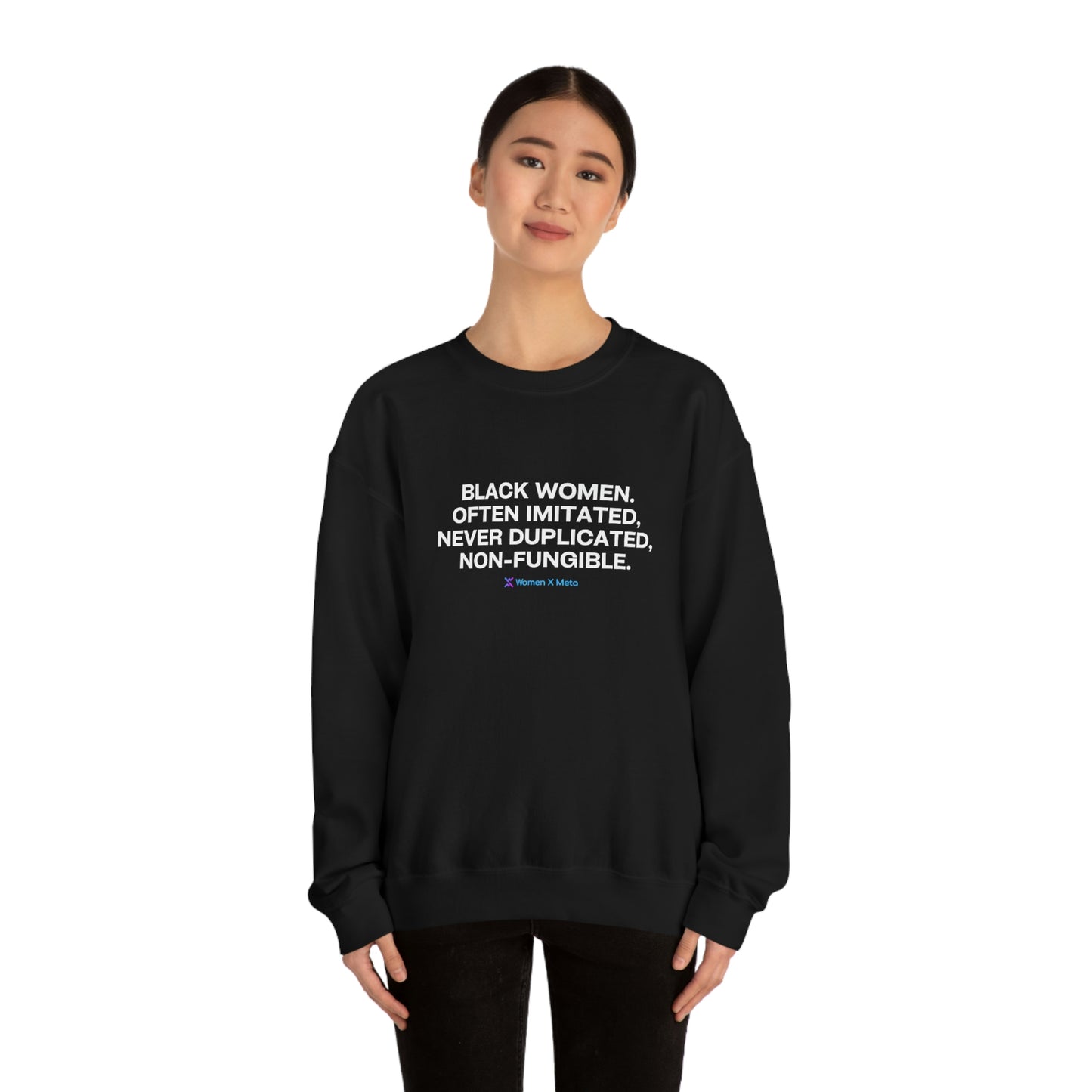 Non-Fungible Black Woman: Unisex Heavy Blend™ Crewneck Sweatshirt