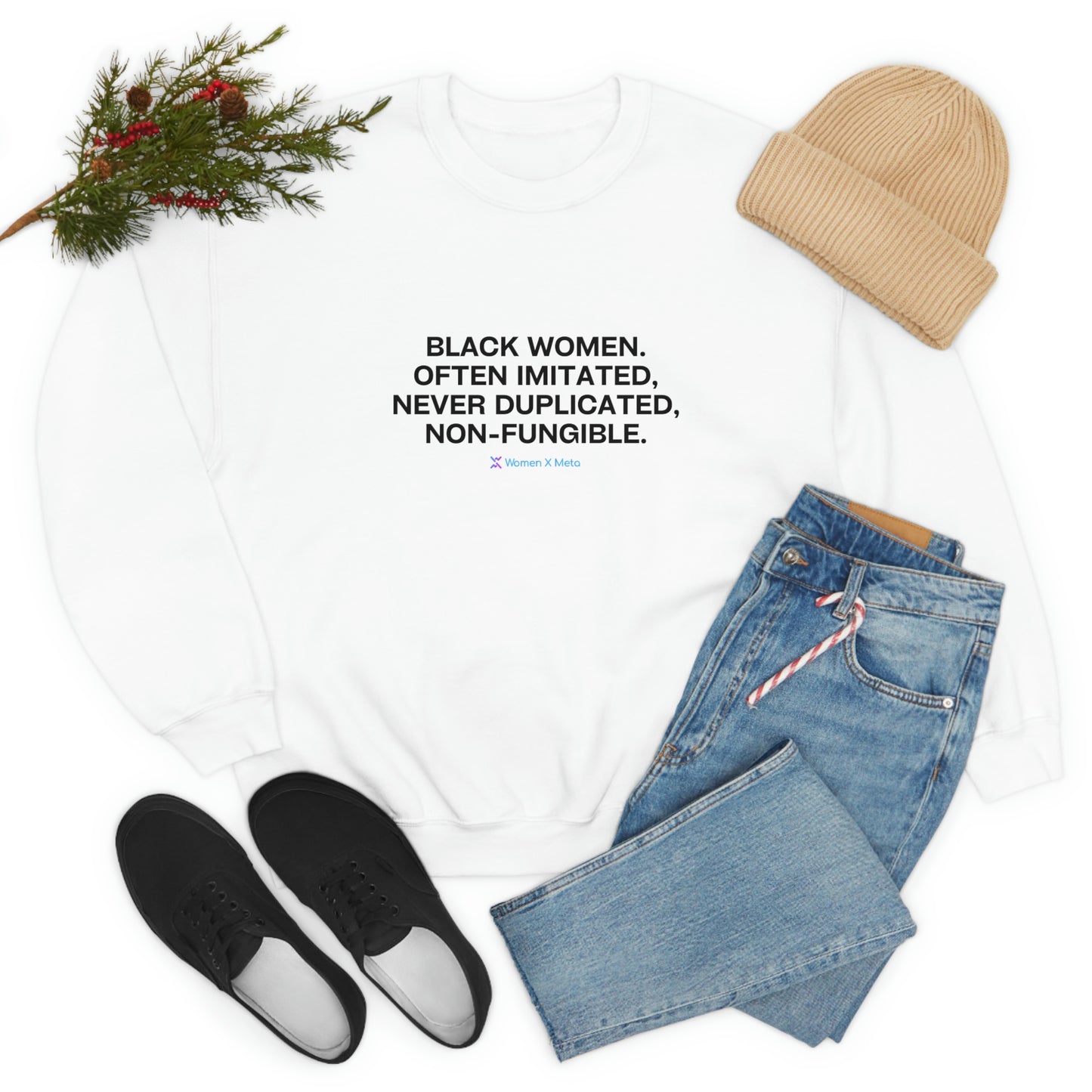 Non-Fungible Black Woman: Unisex Heavy Blend™ Crewneck Sweatshirt