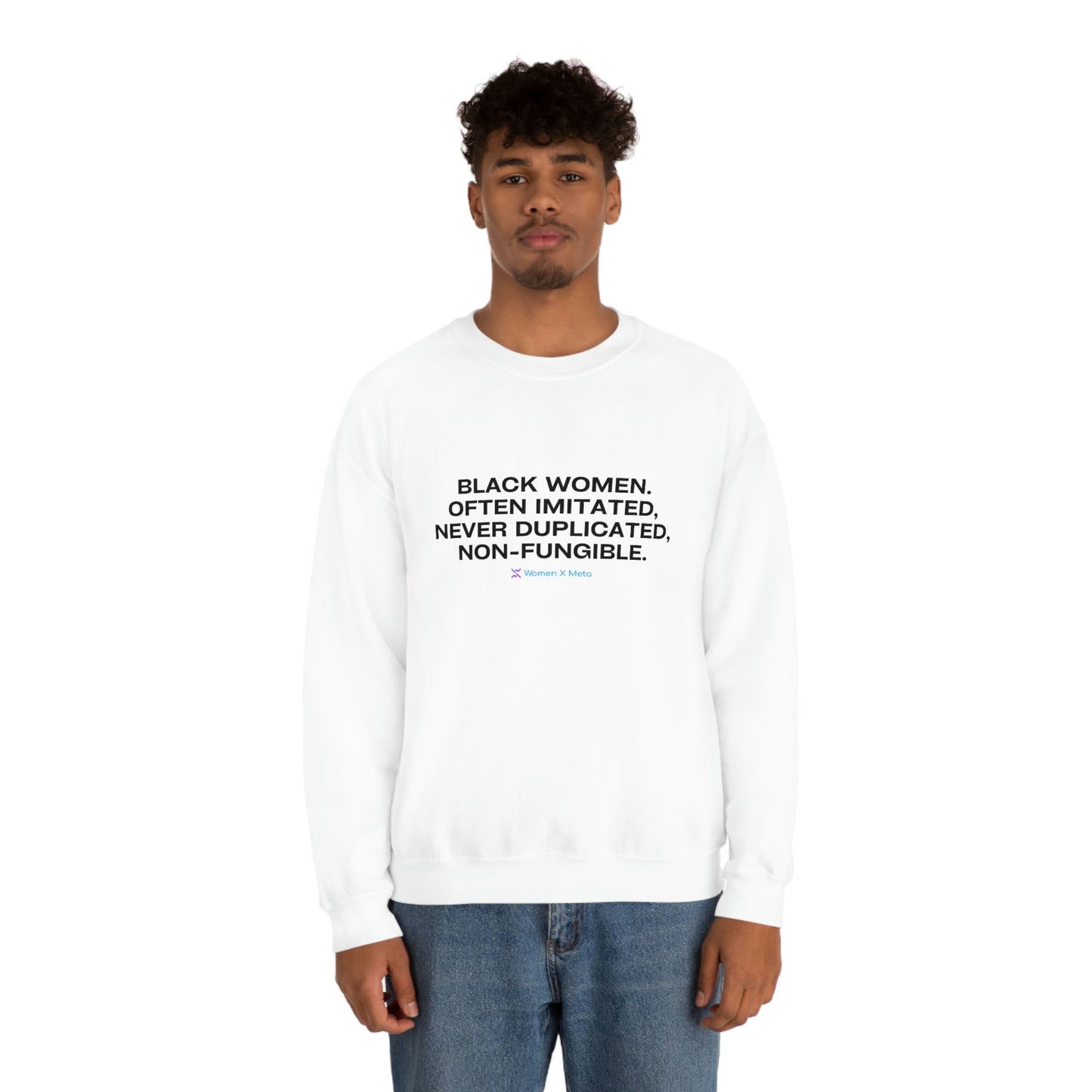 Non-Fungible Black Woman: Unisex Heavy Blend™ Crewneck Sweatshirt